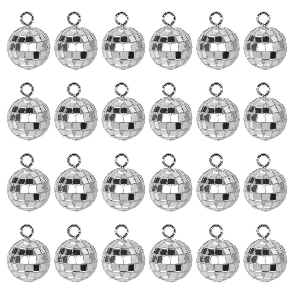 2357 24 Pcs Disco Ball Charms Mini Mirror Disco Balls Decor Small Disco